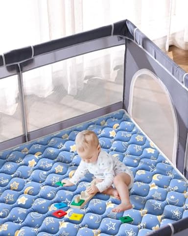 Premium Foam Baby Play Mat 79" X 71", Extra Large Activity Playmats for Babies,Toddlers, Infants, Soft Thicker Sponge Baby Mat for Floor, Play & Tummy Time, Machine Washable for Easy Care - Image 5