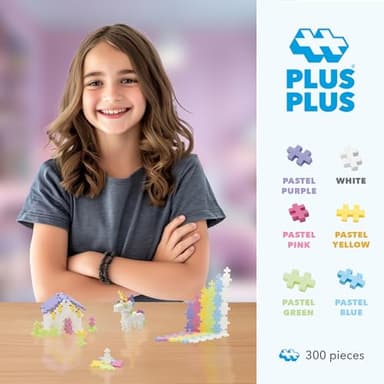 PLUS PLUS - Open Play Set - 300 Piece - Pastel Color Mix, Construction Building Stem Toy, Interlocking Mini Puzzle Blocks for Kids - Image 3