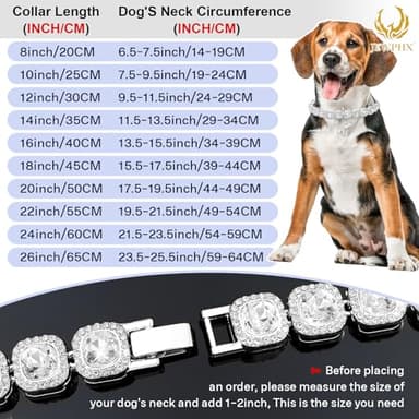 Silver Dog Chain Diamond Cuban Collar with K Letter Tag Walking Metal Chains Collars Secure Buckle,Pet Cuban Link Jewelry Accessories for Small Medium Dogs Cats(10") - Image 3