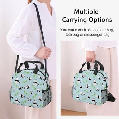 ZVUZVO 2pcs Panda Prints Backpack Gifts For Teen Girls Boys, Bookbag And Lunch Bag Set, School Daypack Students Knapsack - Image 7