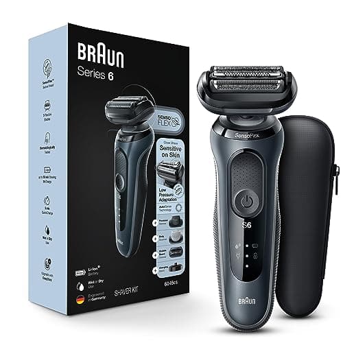 Braun Series 6 6046cs Electric Razor for Men, Wet & Dry, Electric Razor, Rechargeable, Cordless Foil Shaver with Charging Stand, Travel Case and Precision Trimmer, Black - Image 1