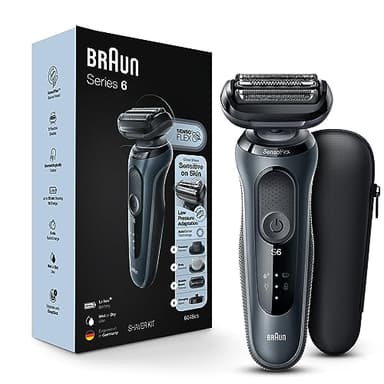 Braun Series 6 6046cs Electric Razor for Men, Wet & Dry, Electric Razor, Rechargeable, Cordless Foil Shaver with Charging Stand, Travel Case and Precision Trimmer, Black - Image 1