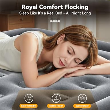 VOSSER Air Mattress Queen with Built in Pump,Blow Up Mattress in 3 Mins,18'' Raised Self Inflatable Mattress,Portable Airbed for Home,Floor&Camping,Queen Size Air Matress for Adults,660LB Max,Black - Image 3