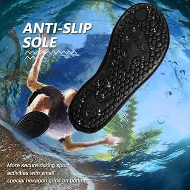 VIFUUR Water Sports Shoes Barefoot Quick-Dry Aqua Yoga Socks Slip-on for Men Women A Black 38-39 - Image 4