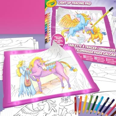 Crayola Light Up Tracing Pad - Pink, Writing & Drawing Art Kit for Kids & Adults, Kids Toys, Tracing Light Box Table, Holiday & Christmas Gifts for Girls & Boys, 6+ [Amazon Exclusive] - Image 2