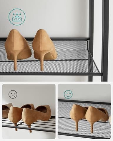 SONGMICS Shoe Rack, 8-Tier Shoe Organizer, Metal Rack for Garage, Set of 2, 4-Tier Stackable Shelf, with Adjustable Flat or Angled Shelves, 32-40 Pairs, Ink Black ULMR08B - Image 9