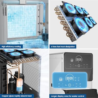 Commercial Ice Maker 600 Lbs/24H Commercial Ice Maker Machine Industrial Ice Machine with 400Lbs Storage, Ice Ready in 5-12 min, Stainless Steel Ice Maker for Bar Cafe Business Restaurant - Image 3