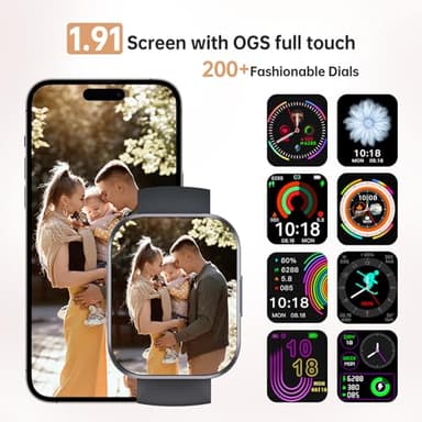 OUKITEL 2025 Smart Watch(Answer/Make Call), 1.91" HD Smart Watches for Men Women, Fitness Tracker with Heart Rate Sleep Monitor, IP68 Waterproof, 140+Sport Mode Fitness Watch for Android iOS - Image 6