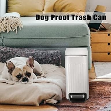 TrashAid Slim Bathroom Trash Can with Lid Soft Close, 6 Liter/1.6 Gallon Stainless Steel Small Garbage Can with Removable Inner Bucket, Step Pedal, Slim Wastebasket for Toilet, Office, Bedroom, White - Image 7