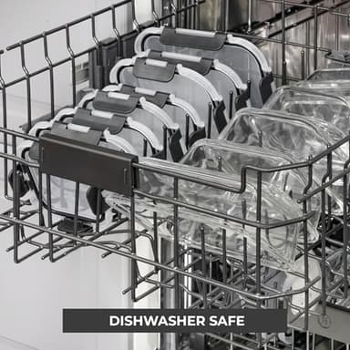 Freshware Glass Storage Containers with Lids, 24 Pieces, 12 Containers with 12 Lids, Glass Meal Prep Containers, Leak Proof, Freezer Safe - Image 6