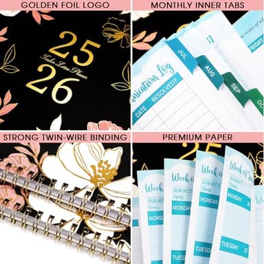 Teacher Planner 2025-2026 - Teacher Lesson Planner 2025-2026, JULY 2025 - JUNE 2026, 11” x 8.5”, Weekly & Monthly Lesson Plan Book with Strong Twin-wire Binding, Holidays, Inner Pocket, Colorful Tabs - Image 7