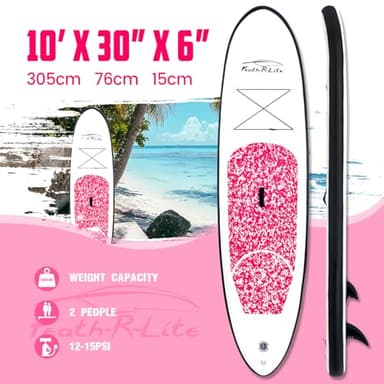 FEATH-R-LITE Inflatable Stand Up Paddle Board 10'x30''x6'' Ultra-Light (16.7lbs) SUP with Paddleboard Accessories,Three Fins,Adjustable Paddle, Pump,Backpack, Leash - Image 2