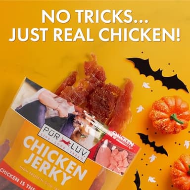 Pur Luv Dog Treats, Chicken Jerky for Dogs, Made with 100% Real Chicken Breast, 16 Ounces, Healthy, Easily Digestible, Long-Lasting, High Protein Dog Treat, Satisfies Dog's Urge to Chew - Image 3
