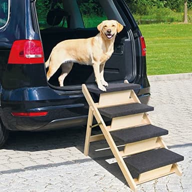 BRIKY 2-in-1 Dog Stairs/Ramp with 4 Steps, Foldable Dog Stairs for High Beds Cars Couch, Durable Wooden Pet Stairs for Small Medium Large Dogs, No Assembly Required - Image 8