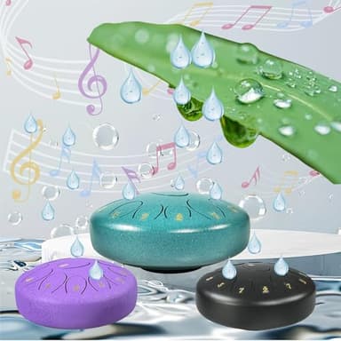 Steel Tongue Drum Musical Percussion Instrument, Rain Drum for Outside - Musician Gift for Family and Friends (Malachite, 13 Notes 6 Inches) - Image 2