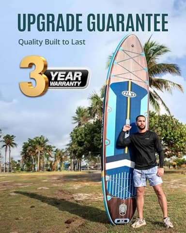 ZLX 11'6" Extra Wide Inflatable Stand Up Paddle Board SUP | Stable Non-Slip Deck Pad, Unique Fin System and Premium iSUP Accessories - Portable Backpack & Upgraded Pump for Adults, All Skill Levels - Image 2