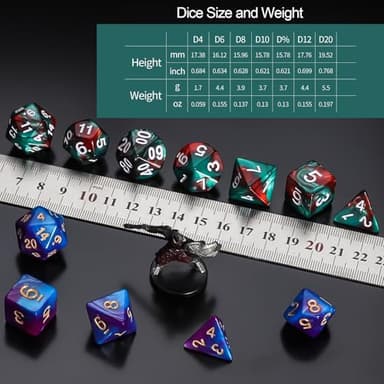 QMay DND Dice Sets - 6 X 7 Polyhedral Dice (42pcs) with 6 Drawstring Bags for Dungeons and Dragons, RPG, MTG,Role Playing Table Game - Image 4