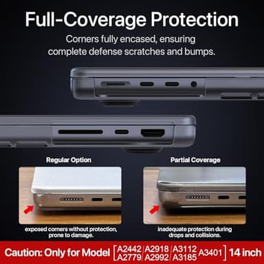 Soonjet for MacBook Pro 14 inch Case | M5 M4 M3 M2 M1 Pro/Max 2025-2021 | 100% Match Official Color | Protective Hard Shell Laptop Cover | Space Gray Clear - Image 2