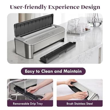 Mesliese Vacuum Sealer Machine, 85kPa 120W Automatic Food Sealer, Powerful Sealing System, Build-in Cutter | Bags Storage | Moist Mode and Air Suction Hose | 2 Bag Rolls and 5pcs Pre-cut Bags - Image 8