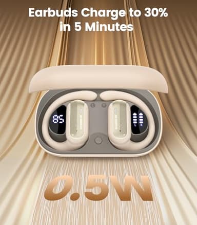 AI Translation Earbuds Open Ear Bluetooth Headsets Beige - Image 7