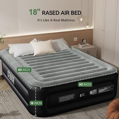 Sebor Air Mattress Queen with Built in Pump,18 inch Fast & Easy Inflation/Deflation Inflatable Mattress,Durable Blow Up Mattress for Home&Guests,Weight Capacity of up to 660 lb MAX - Image 7