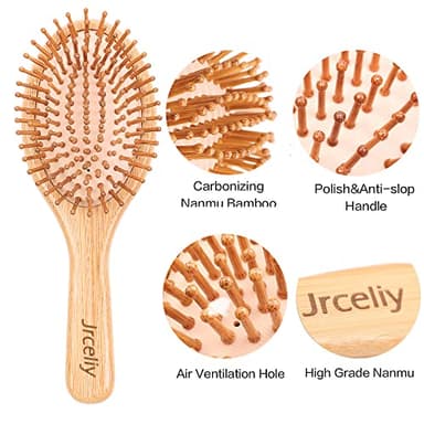 3PCS Bamboo Hair Brush Set,Natural Wooden Brush for Women, madam, Paddle Detangling Brush for Dry/Curly/Thick/Thin/Straight Hair - Image 7