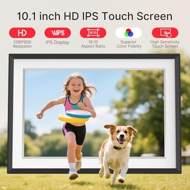 Frameo 10.1" Digital Picture Frame, Smart WiFi Digital Photo Frame with 1280x800 HD IPS Touch Screen 32GB Storage Auto-Rotate Wall Mounted, Share Photos/Videos from Phone Anywhere(Black&White) - Image 5