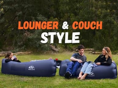 WEKAPO Inflatable Couch Air Lounger Chair - Camping & Beach Accessories, Portable Blow up Sofa for Hiking, Lawn, Indoor/Outdoor Movies & Music Festivals. Lightweight and Easy to Set Up Air Hammock - Image 7
