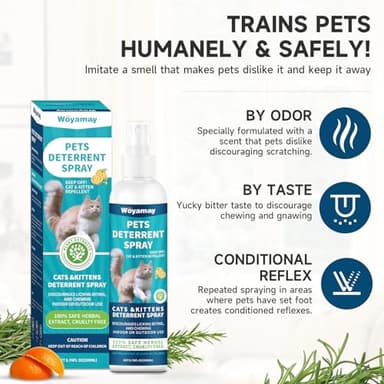 Woyamay Cat Deterrent Spray, Cat Scratch Deterrent for Furniture, Cat Repellent Spray to Keep Cats Away, Cat Repellent Spray for Furniture Indoor & Outdoor, Prevent Scratching, Digging & Chewing 200ml - Image 5