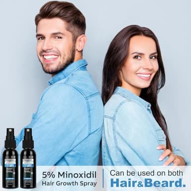 5% Minoxidil for Men Hair, Minoxidil for Women Hair Growth, Minoxidil Hair Growth Spray 2PCS. - Image 7