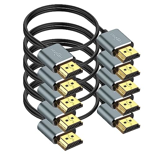 Twozoh Slim 4K HDMI Cable 1.6FT 5 Pack, Ultra Thin & Flexible Skinny HDMI to HDMI 2.0 Cord Support 4K/60HZ 18gbps Laptop, Monitor, PS5, PS4, Xbox One, Fire TV - Image 1