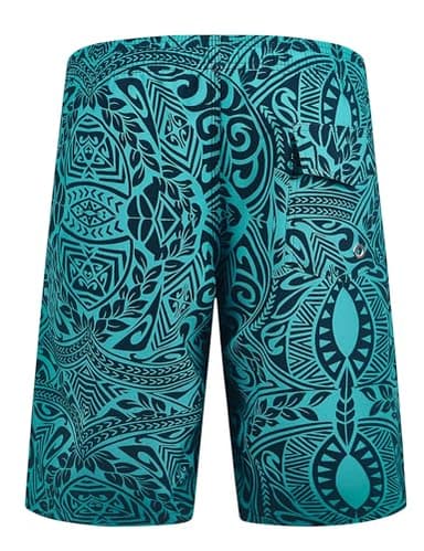 ELETOP Men's Swim Trunks Quick Dry Bathing Suit Swimming Board Shorts Mesh Lining Beach Swimwear Symbol Green S - Image 2