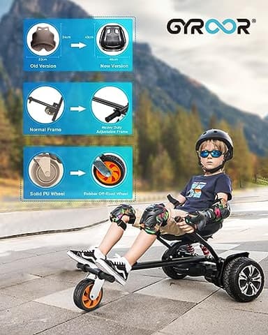 Gyroor K2 Balancing Scooter Go Kart Attachment for Kids & Adults, Adjustable Frame Length Balancing Scooter Seat Attachment for 6.5" 8" 10" Self Balancing Scooter - Image 5