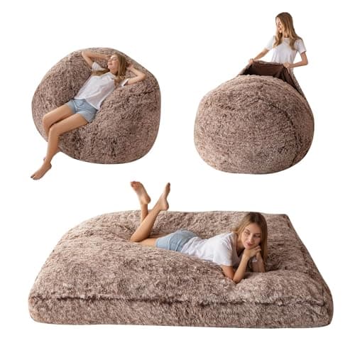 MAXYOYO Giant Bean Bag Chair Bed for Adults, Convertible Beanbag Folds from Lazy Chair to Floor Mattress Bed, Large Floor Sofa Couch, Big Sofa Bed, High-Density Foam Filling, Machine Washable - Image 1
