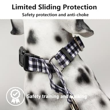 Fidohug Martingale Collar for Small Dogs with Buckle Adjustable Nylon No Pull Training Dog Collars (Black White Checkered, Small) - Image 7