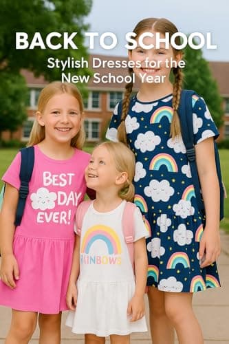 PATPAT Baby Girl Rainbow Multipack Dresses Toddler Girl Short Sleeve Floral Cloud Skater Dress 18-24 Months - Image 3