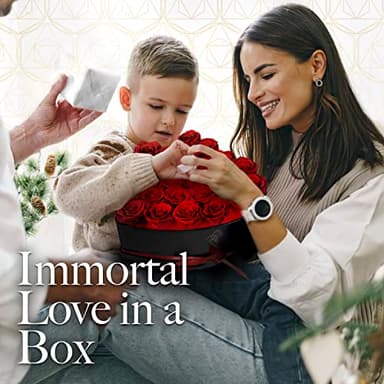 GLAMOUR BOUTIQUE 27 Flower Forever Heart Shape Box - Preserved Roses Gift for Her, Preserved Flowers, Red - Image 9