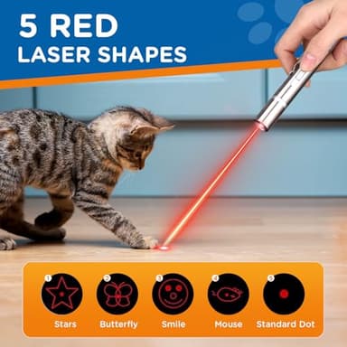 Koackl Cat Toy Pointer for Indoor, USB Rechargeable Toy, 3 Light Colors Cat Interactive Toys for Dogs, Cats, Pet Chase Toy for Fun Playing Training Exercise Indoors - Image 2