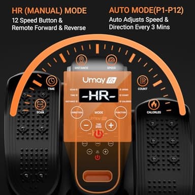 Under Desk Elliptical Machine, Ellipse Leg Exerciser for Seniors, Quiet & Portable Electric Seated Eclipse Exercise Training Machine with Remote, 12 Level Speeds & Mute Function, Manual & Auto Mode - Image 2