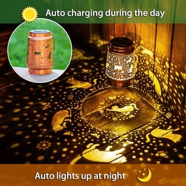 Cat Solar Lanterns Outdoor Waterproof Hanging Solar Lights Cat Gifts for Women Men Metal Decorative LED Cat Lanterns for Garden Decor,Yard,Patio,Lawn,Tabletop,Pathway,Landscape - Image 4