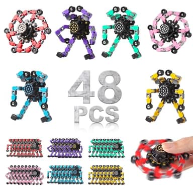 Gokeey Transformable Fidget Spinners for Kids and Adults Stress Relief Sensory Toys for Boys and Girls Fingertip Gyros for Kids Classroom Birthday Party Favors - Image 1
