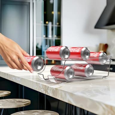 Simple Houseware 2-Pack Front-Loading Beverage Soda Can Organizer Dispenser, Clear - Image 3