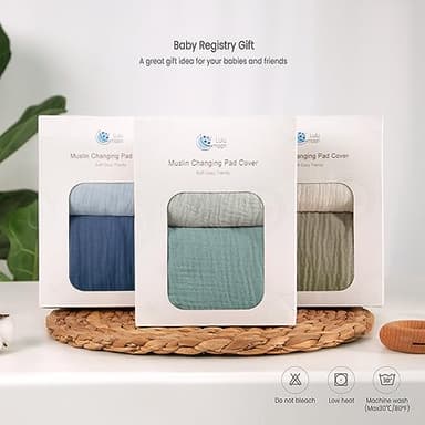 lulumoon Baby Changing Pad Cover: Muslin Diaper Changing Table Pad Cover - Changing Pad Sheets for Girls Boys - Image 6