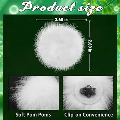 Pom Pom Shoe Clips for Fairy Green Shoes – Costume Accessories for Women, Fluffy Pompoms for Halloween Costumes, Party, Cosplay & Halloween Outfits - Image 2
