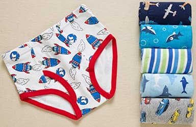Slenily Boys Space Underwear Toddler Kids Dinosaurs Briefs Soft Cotton Rocket Panties (Pack of 6) Size 10 - Image 3