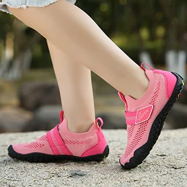 UBFEN Kids Water Shoes for Boys Girls Quick Dry Lightweight Aqua Socks for Toddlers Little Big Kid Barefoot Beach and Pool Sports Non-Slip Swim Shoes D Pink 12.5 Little Kid - Image 9
