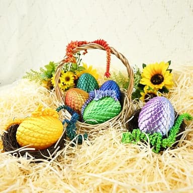 Impossmaker 6PCS 3D Dragon Eggs with Dragon Inside, Easter Basket Stuffers Mini Egg Set Articulated Unique Easter Basket Essentials for Adults Kids - Image 4