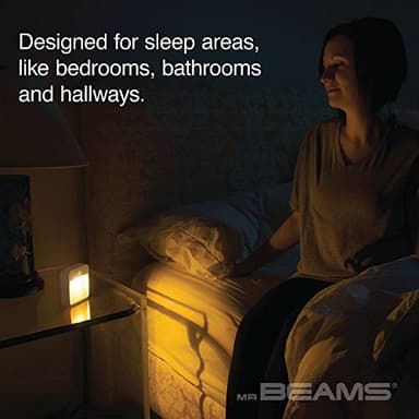 Beams MB720A 20 Lumen Amber LED Sleep Friendly Wireless Battery Powered Motion Sensing Nightlight, 3-Pack, White - Image 5
