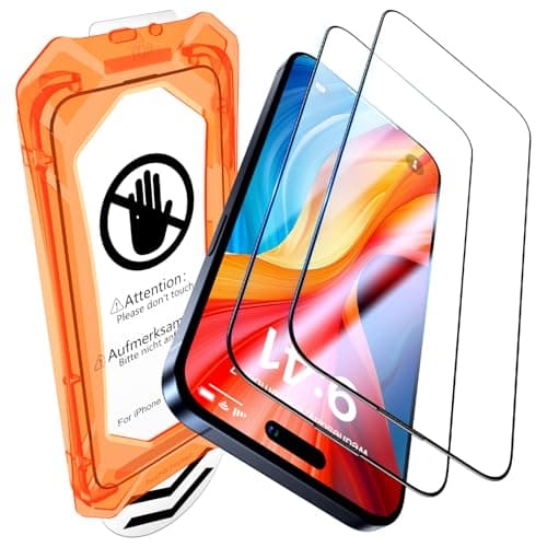 UniqueMe for iPhone 15 Pro Screen Protector - [Military Grade Shatterproof & 9H+ Hardness] Screen Protector 15 Pro Tempered Glass Full Coverage Protection, Easy Installation, 2 Packs - Image 1