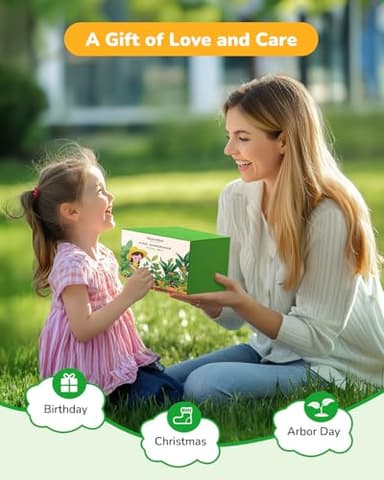 Grenebo Kids Gardening Set Toys,Includes Metal Trowel,Transplanting Shovel,Garden hat,Rake,Apron,Gloves,Watering Can,and Tool Organizer Bag (Yellow) - Image 5